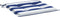 vidaXL - Tuinstoelkussens - 2 - st - gestreept - 50x50x3 - cm - stof - wit - en - blauw