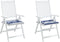 vidaXL - Tuinstoelkussens - 2 - st - gestreept - 50x50x3 - cm - stof - wit - en - blauw