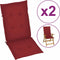 vidaXL - Tuinstoelkussens - 2 - st - hoge - rug - 120x50x3 - cm - stof - wijnrood