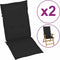 vidaXL - Tuinstoelkussens - 2 - st - hoge - rug - 120x50x3 - cm - stof - zwart
