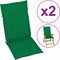 vidaXL - Tuinstoelkussens - 2 - st - hoge - rug - 120x50x3 - cm - stof - groen