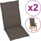 vidaXL - Tuinstoelkussens - 2 - st - hoge - rug - 120x50x3 - cm - stof - taupe