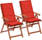 vidaXL - Tuinstoelkussens - 2 - st - hoge - rug - 120x50x3 - cm - stof - rood