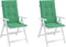vidaXL - Tuinstoelkussens - 2 - st - hoge - rug - 120x50x3 - cm - stof - groen