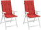 vidaXL - Tuinstoelkussens - 2 - st - hoge - rug - 120x50x3 - cm - stof - rood