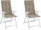 vidaXL - Tuinstoelkussens - 2 - st - hoge - rug - 120x50x3 - cm - stof - taupe