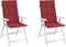 vidaXL - Tuinstoelkussens - 2 - st - hoge - rug - 120x50x3 - cm - stof - wijnrood