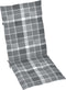 vidaXL - Tuinstoelkussens - 2 - st - hoge - rug - ruitpatroon - 120x50x3 - cm - grijs