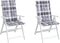 vidaXL - Tuinstoelkussens - 2 - st - hoge - rug - ruitpatroon - 120x50x3 - cm - grijs