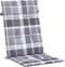 vidaXL - Tuinstoelkussens - 2 - st - hoge - rug - ruitpatroon - 120x50x3 - cm - grijs