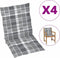 vidaXL - Tuinstoelkussens - 4 - st - 100x50x3 - cm - oxford - stof - ruitpatroon - grijs
