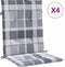 vidaXL - Tuinstoelkussens - 4 - st - 100x50x3 - cm - oxford - stof - ruitpatroon - grijs