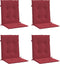 vidaXL - Tuinstoelkussens - 4 - st - 100x50x3 - cm - oxford - stof - wijnrood