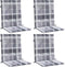 vidaXL - Tuinstoelkussens - 4 - st - 100x50x3 - cm - oxford - stof - ruitpatroon - grijs