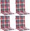 vidaXL - Tuinstoelkussens - 4 - st - 100x50x3 - cm - oxford - stof - ruitpatroon - rood
