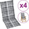 vidaXL - Tuinstoelkussens - 4 - st - 120x50x3 - cm - stof - ruitpatroon - grijs