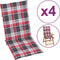vidaXL - Tuinstoelkussens - 4 - st - 120x50x3 - cm - stof - ruitpatroon - rood