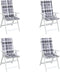 vidaXL - Tuinstoelkussens - 4 - st - 120x50x3 - cm - stof - ruitpatroon - grijs