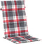 vidaXL - Tuinstoelkussens - 4 - st - 120x50x3 - cm - stof - ruitpatroon - rood
