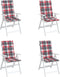 vidaXL - Tuinstoelkussens - 4 - st - 120x50x3 - cm - stof - ruitpatroon - rood
