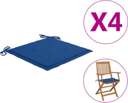vidaXL - Tuinstoelkussens - 4 - st - 40x40x3 - cm - oxford - stof - koningsblauw