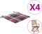 vidaXL - Tuinstoelkussens - 4 - st - 40x40x3 - cm - oxford - stof - ruitpatroon - rood