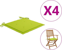 vidaXL - Tuinstoelkussens - 4 - st - 40x40x3 - cm - oxford - stof - felgroen