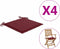 vidaXL - Tuinstoelkussens - 4 - st - 40x40x3 - cm - oxford - stof - wijnrood