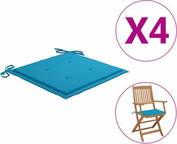 vidaXL - Tuinstoelkussens - 4 - st - 40x40x3 - cm - oxford - stof - blauw