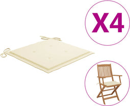 vidaXL - Tuinstoelkussens - 4 - st - 40x40x3 - cm - oxford - stof - crèmekleurig