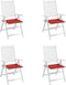 vidaXL - Tuinstoelkussens - 4 - st - 40x40x3 - cm - oxford - stof - rood
