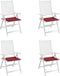 vidaXL - Tuinstoelkussens - 4 - st - 40x40x3 - cm - oxford - stof - wijnrood
