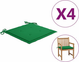 vidaXL - Tuinstoelkussens - 4 - st - 50x50x3 - cm - oxford - stof - groen