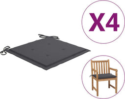 vidaXL - Tuinstoelkussens - 4 - st - 50x50x3 - cm - oxford - stof - antracietkleurig