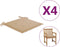 vidaXL - Tuinstoelkussens - 4 - st - 50x50x3 - cm - oxford - stof - beige