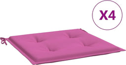vidaXL - Tuinstoelkussens - 4 - st - 50x50x3 - cm - stof - roze