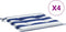 vidaXL - Tuinstoelkussens - 4 - st - gestreept - 40x40x3 - cm - stof - wit - en - blauw