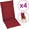 vidaXL - Tuinstoelkussens - 4 - st - hoge - rug - 120x50x3 - cm - stof - wijnrood