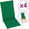 vidaXL - Tuinstoelkussens - 4 - st - hoge - rug - 120x50x3 - cm - stof - groen