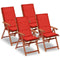 vidaXL - Tuinstoelkussens - 4 - st - hoge - rug - 120x50x3 - cm - stof - rood