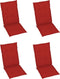vidaXL - Tuinstoelkussens - 4 - st - hoge - rug - 120x50x3 - cm - stof - rood