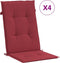 vidaXL - Tuinstoelkussens - 4 - st - hoge - rug - 120x50x3 - cm - stof - wijnrood