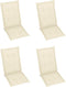 vidaXL - Tuinstoelkussens - 4 - st - hoge - rug - 120x50x3 - cm - stof - crèmekleurig
