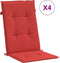 vidaXL - Tuinstoelkussens - 4 - st - hoge - rug - 120x50x3 - cm - stof - rood