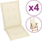 vidaXL - Tuinstoelkussens - 4 - st - hoge - rug - 120x50x3 - cm - stof - crèmekleurig