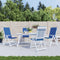 vidaXL - Tuinstoelkussens - 4 - st - hoge - rug - 120x50x3 - cm - stof - koningsblauw