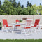 vidaXL - Tuinstoelkussens - 4 - st - hoge - rug - 120x50x3 - cm - stof - rood