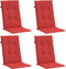 vidaXL - Tuinstoelkussens - 4 - st - hoge - rug - 120x50x3 - cm - stof - rood