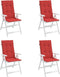 vidaXL - Tuinstoelkussens - 4 - st - hoge - rug - 120x50x3 - cm - stof - rood