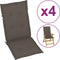 vidaXL - Tuinstoelkussens - 4 - st - hoge - rug120x50x3 - cm - stof - taupe